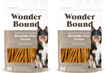 Bacon & Cheese Flavor Dog Twist Sticks - 55 Count - Rawhide-Free Dog Treats, Dental Health Chews for Plaque & Tartar Control, Easy to Digest, Long-Lasting