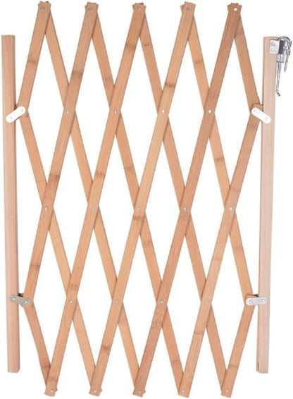 Retractable Dog Gate Expandable Dog Fence Wooden Screen Door Accordion Gates Portable for Doorways Pet Gate Pet Safety Patio Garden Lawn
