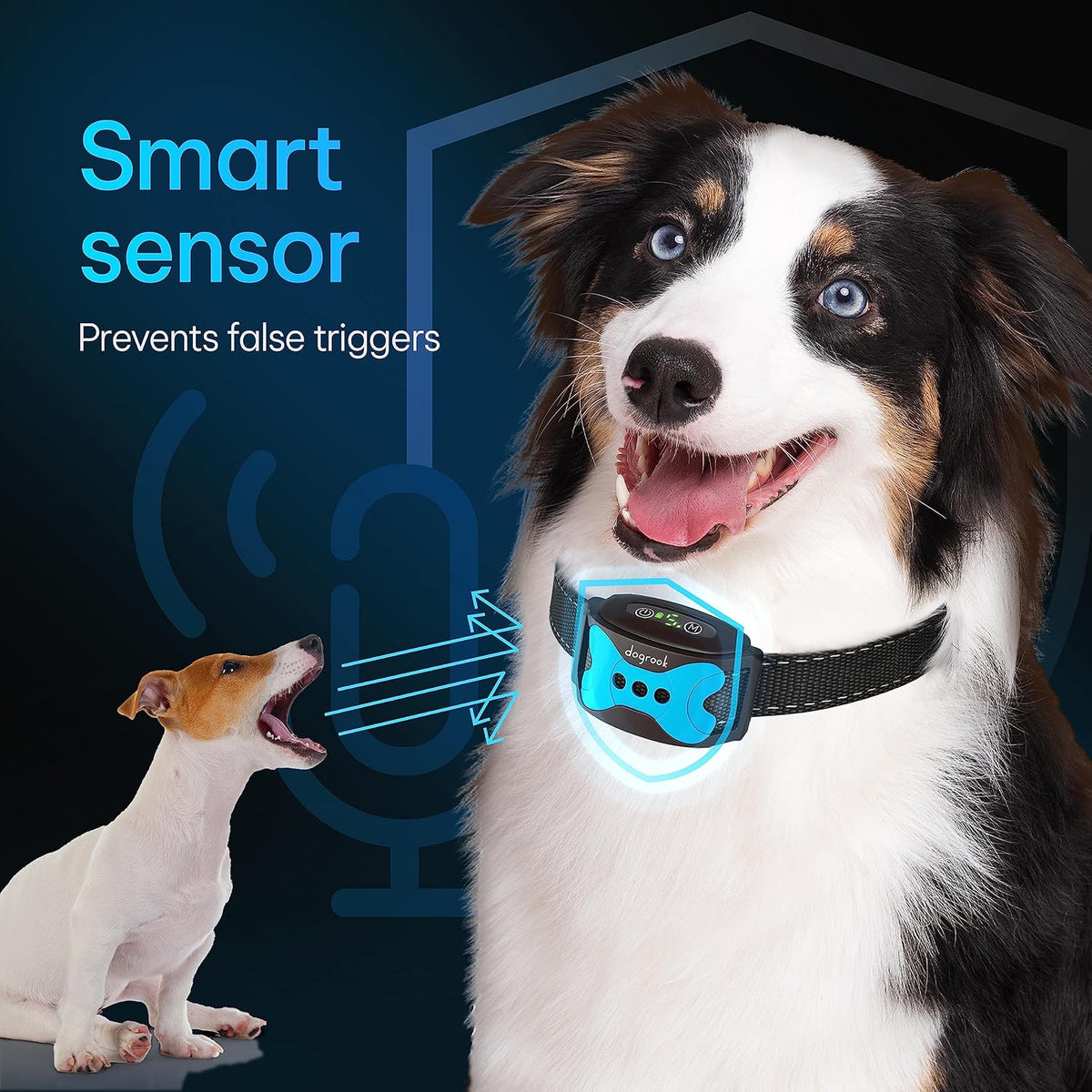 Humane No Shock Rechargable Beep & Vibration Bark Collar for Dogs