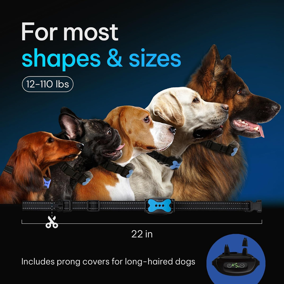 Humane No Shock Rechargable Beep & Vibration Bark Collar for Dogs