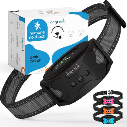 Humane No Shock Rechargable Beep & Vibration Bark Collar for Dogs