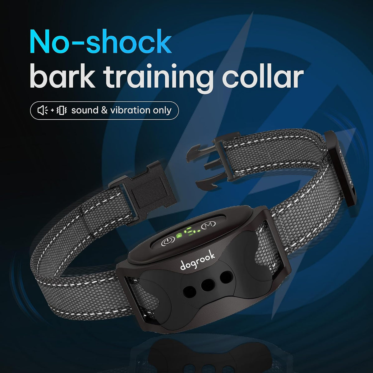 Humane No Shock Rechargable Beep & Vibration Bark Collar for Dogs