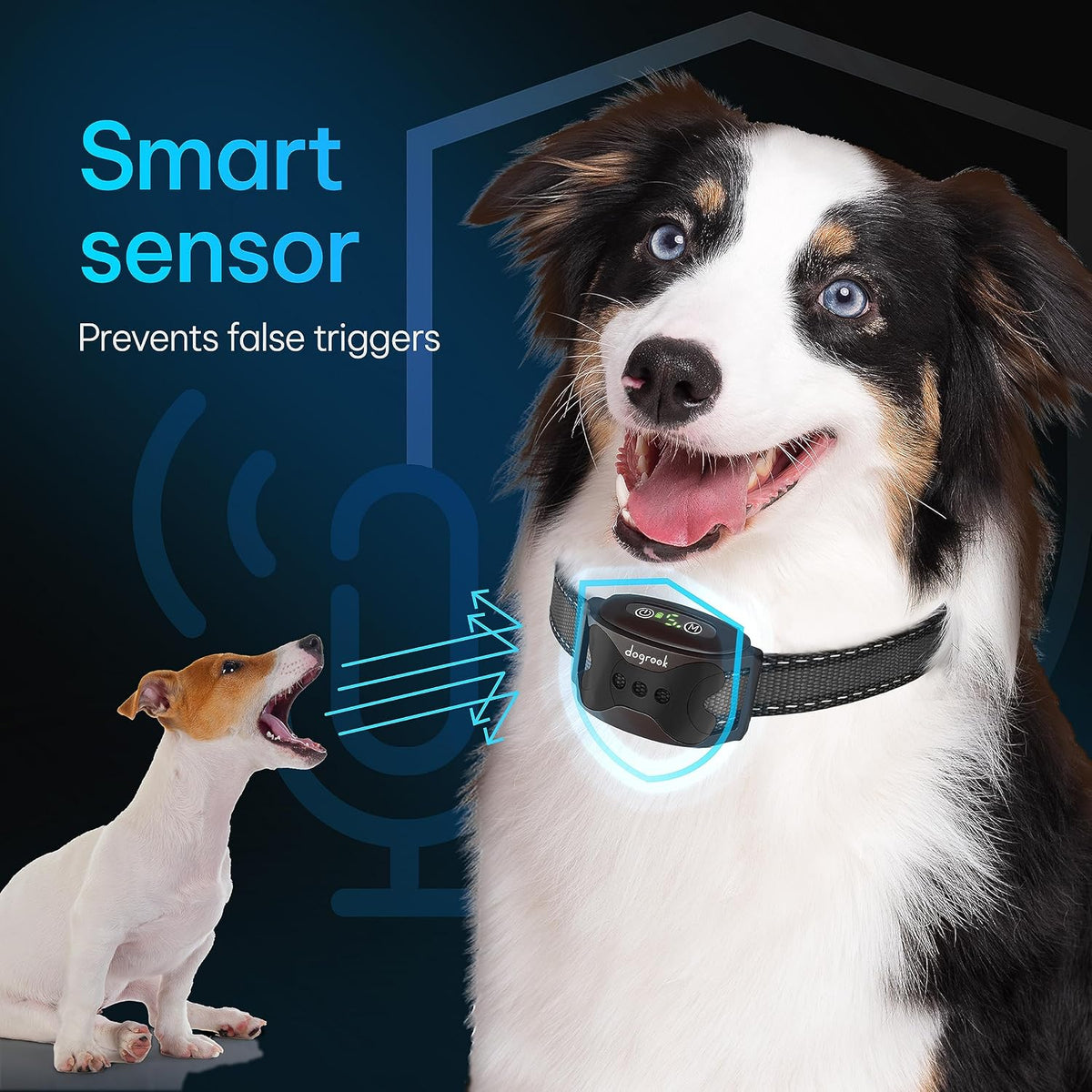 Humane No Shock Rechargable Beep & Vibration Bark Collar for Dogs