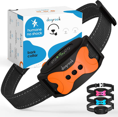 Humane No Shock Rechargable Beep & Vibration Bark Collar for Dogs