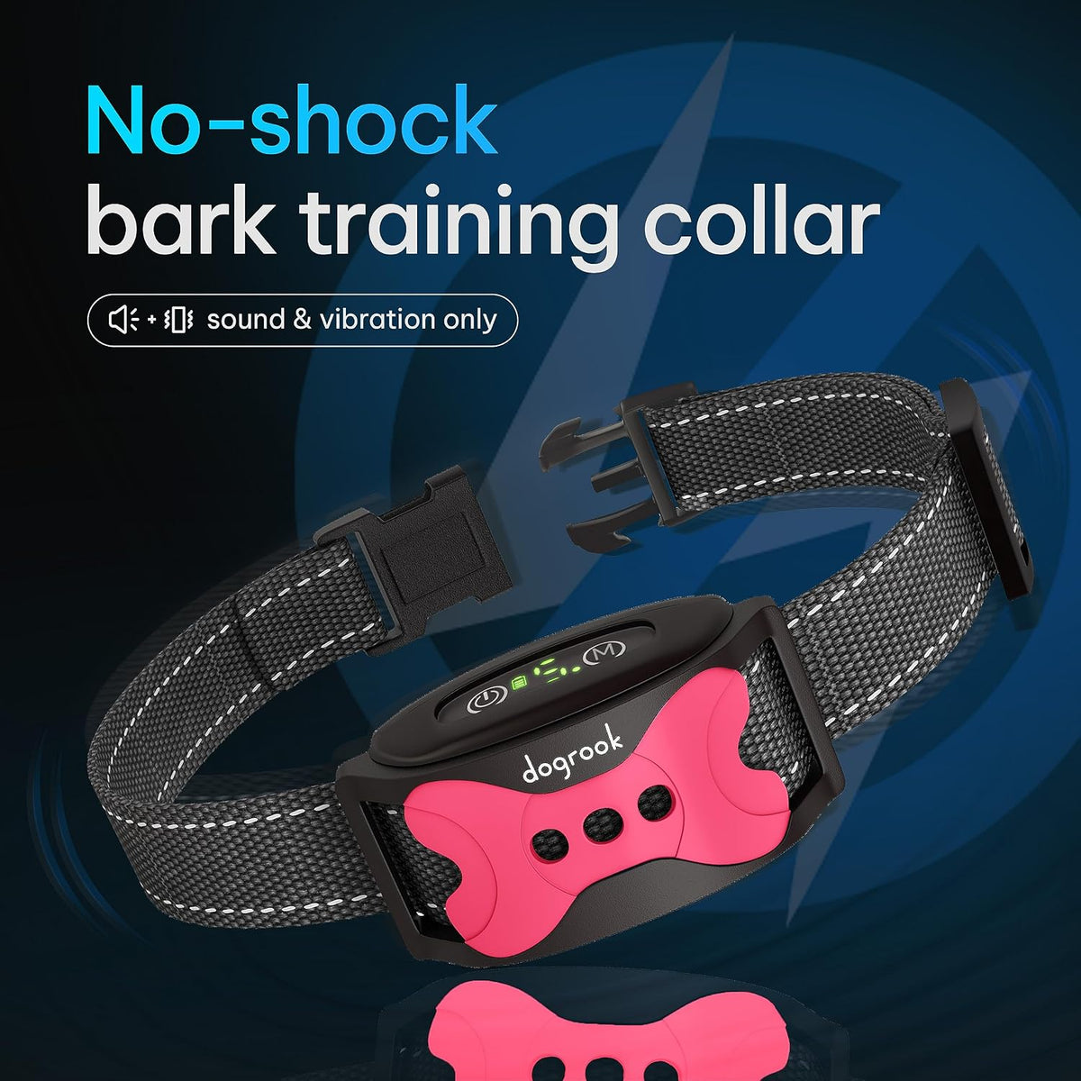Humane No Shock Rechargable Beep & Vibration Bark Collar for Dogs
