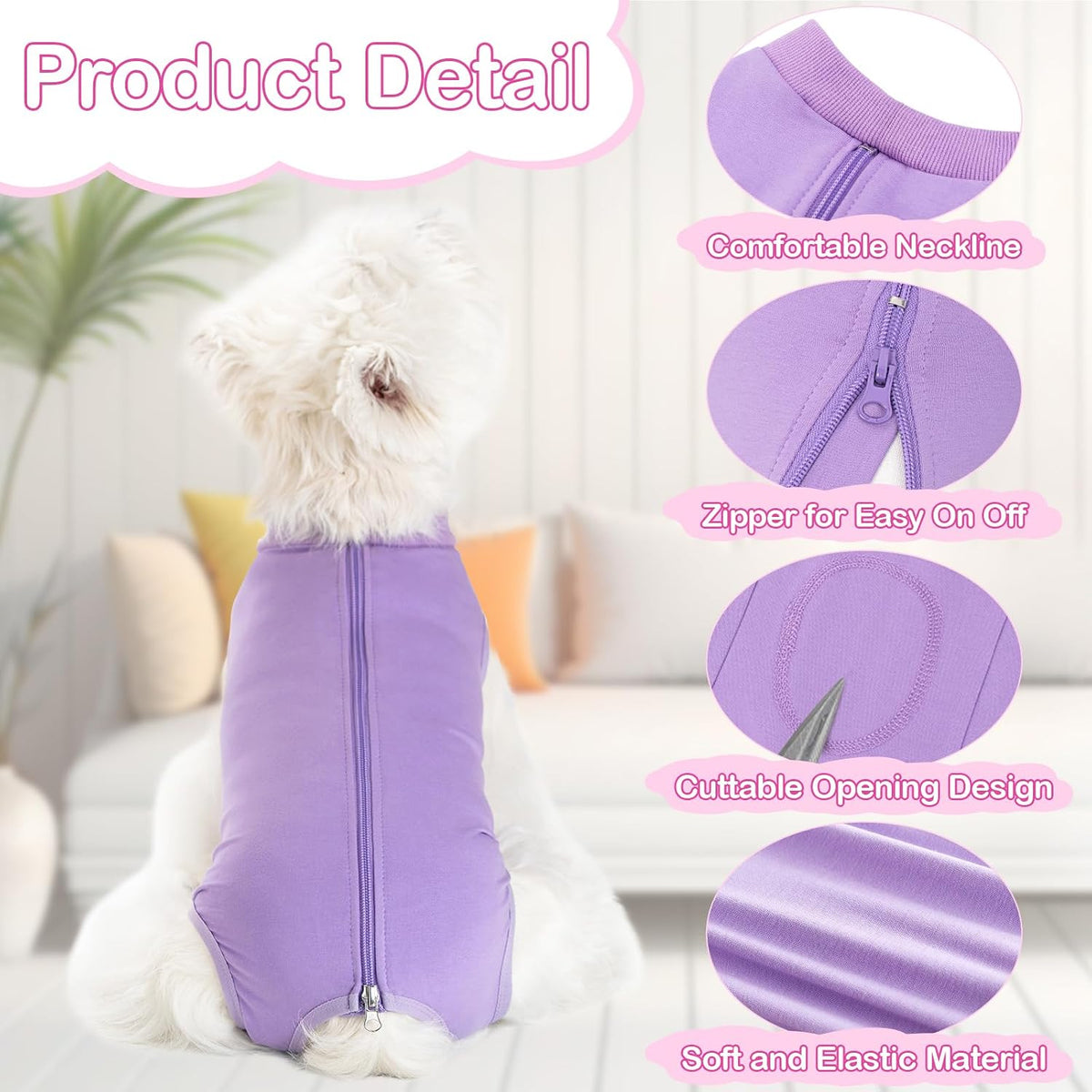 Dog Surgery Recovery Suit for Dogs After Surgery Female, Dog Onesie Neuter Puppy Spay Shirts, Post-Op Bodysuit Pajamas Anti Licking Abdominal Wounds Cone Alternative