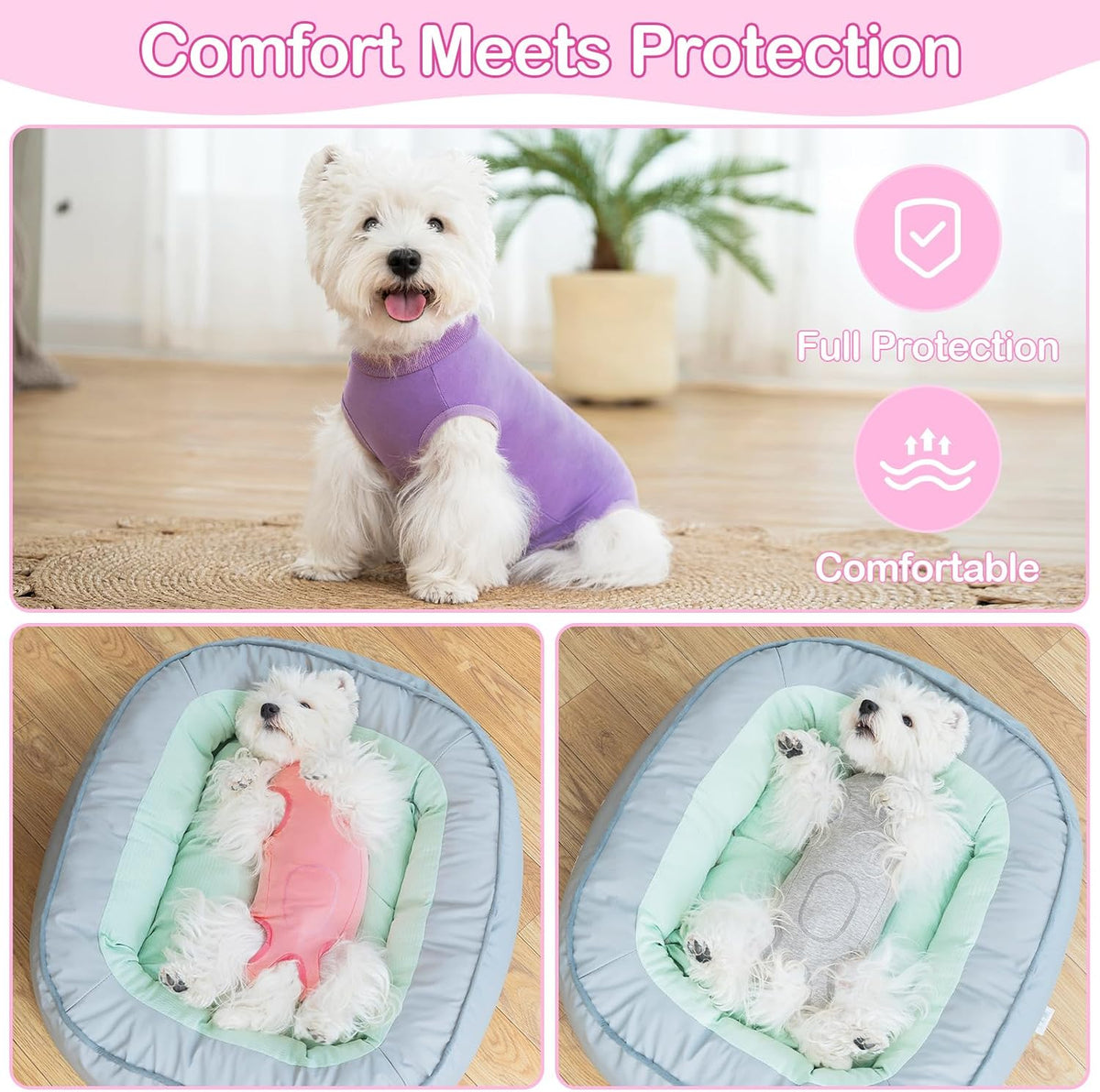 Dog Surgery Recovery Suit for Dogs After Surgery Female, Dog Onesie Neuter Puppy Spay Shirts, Post-Op Bodysuit Pajamas Anti Licking Abdominal Wounds Cone Alternative