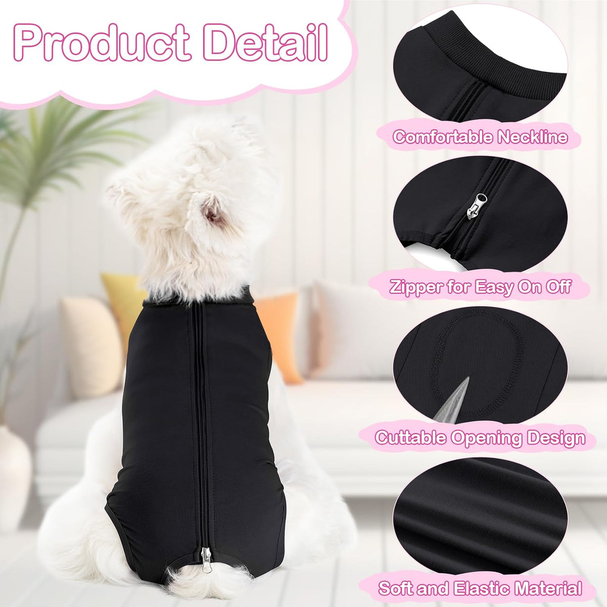 Dog Surgery Recovery Suit for Dogs After Surgery Female, Dog Onesie Neuter Puppy Spay Shirts, Post-Op Bodysuit Pajamas Anti Licking Abdominal Wounds Cone Alternative