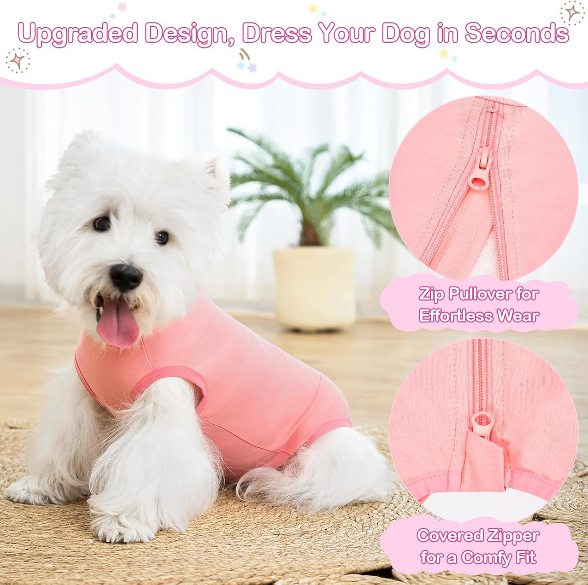 Dog Surgery Recovery Suit for Dogs After Surgery Female, Dog Onesie Neuter Puppy Spay Shirts, Post-Op Bodysuit Pajamas Anti Licking Abdominal Wounds Cone Alternative