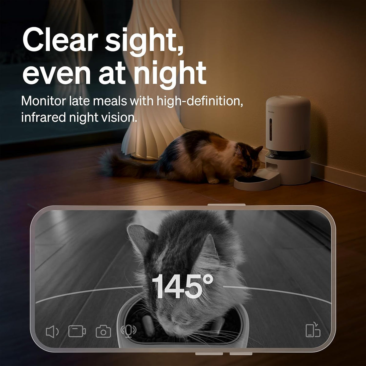 Automatic Dog Feeder with Camera, Auto Cat Food Dispenser Slow Feeders Dogs Bowl, 1080P HD Video with Night Vision, 5G WiFi with 2-Way Audio, Stainless Steel Slow Food Tray for Small Dogs
