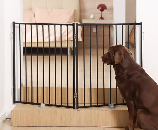 Freestanding Dog Gate with Door for Indoor & Outdoor, 30'' Tall
