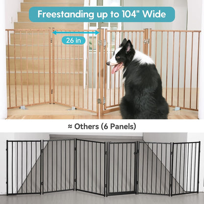 Freestanding Dog Gate with Door for Indoor & Outdoor, 30'' Tall