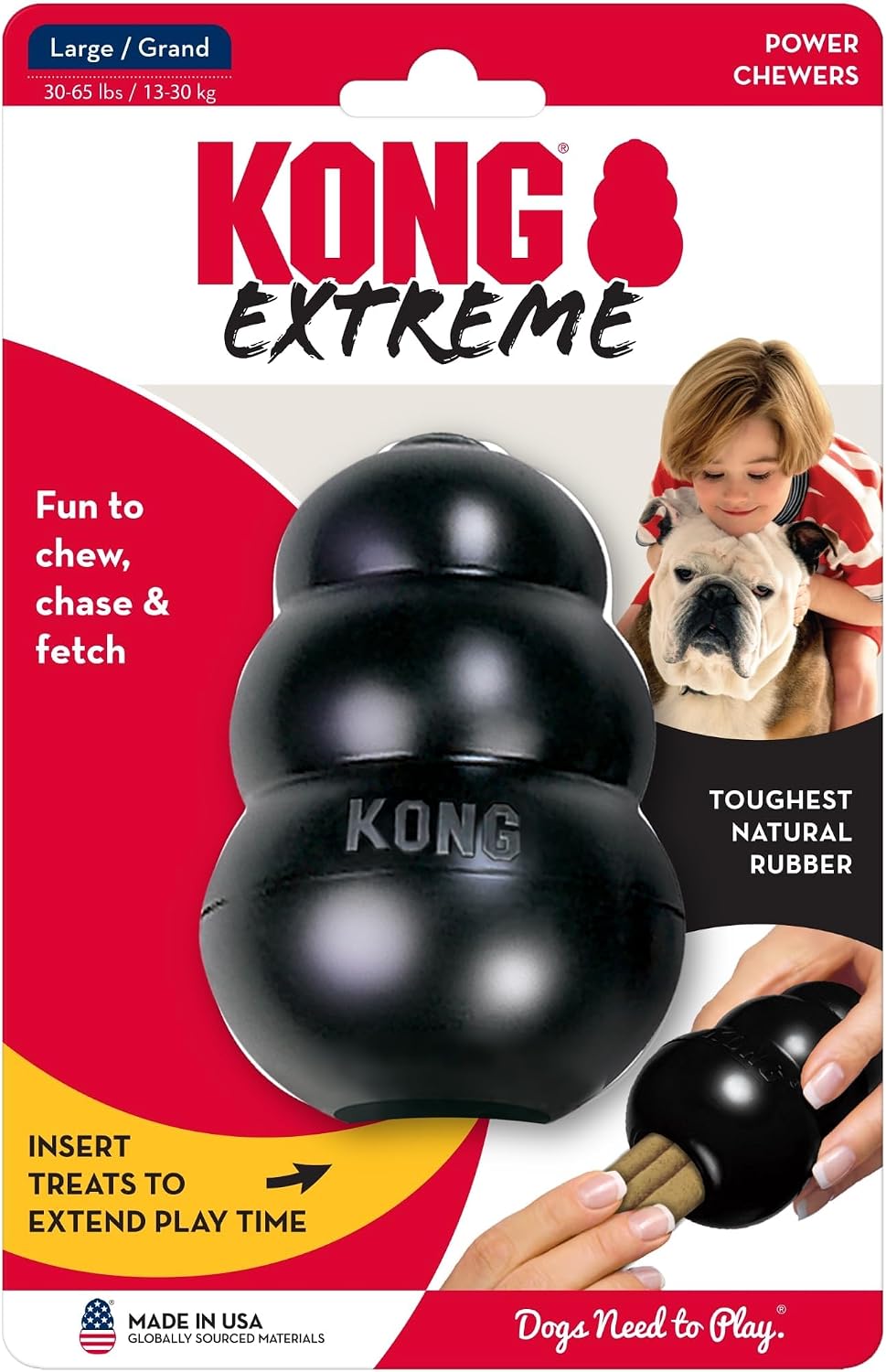 Extreme Dog Toy, Durable Natural Rubber Chew, for Large Dogs