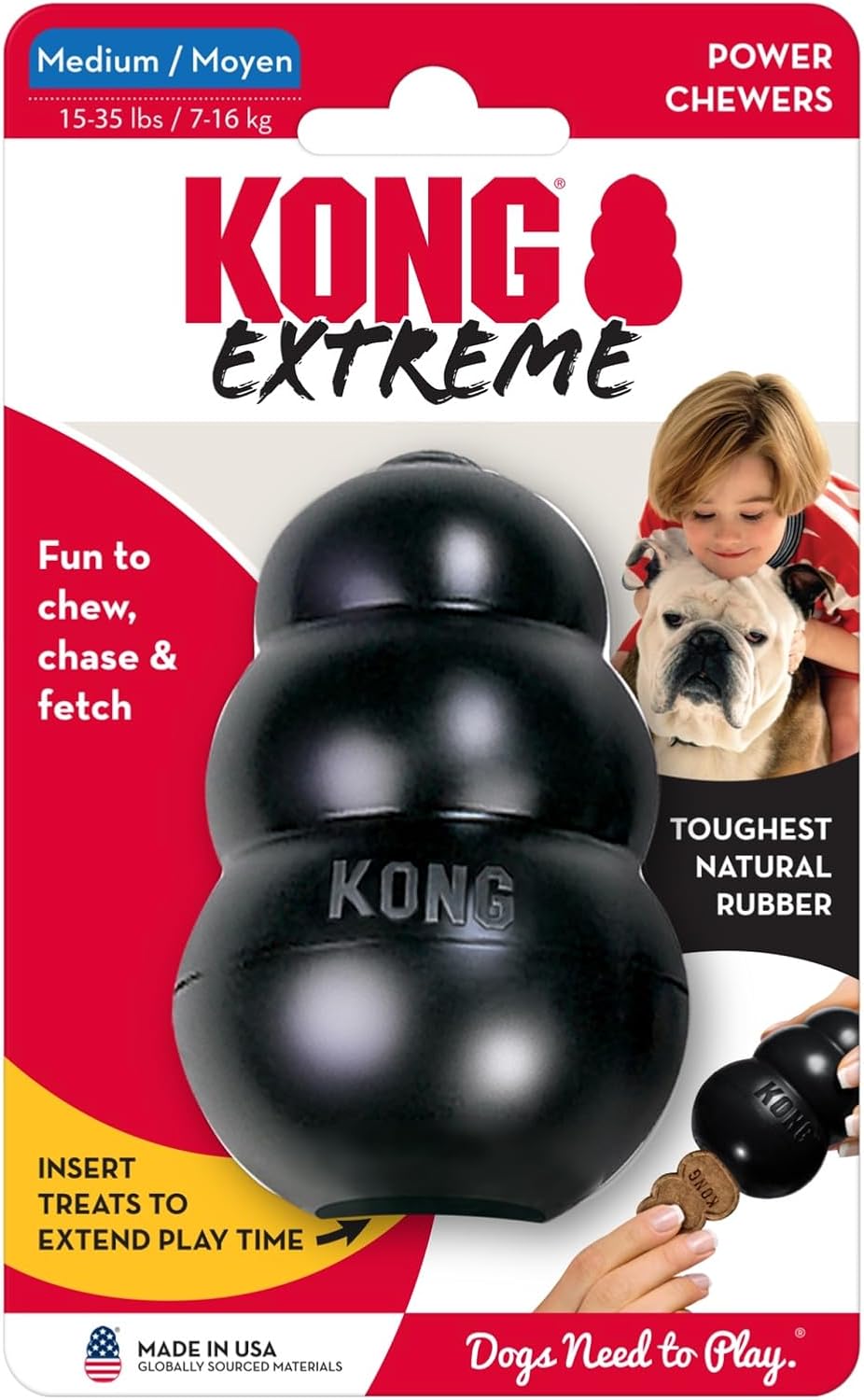 Extreme Dog Toy, Durable Natural Rubber Chew, for Large Dogs