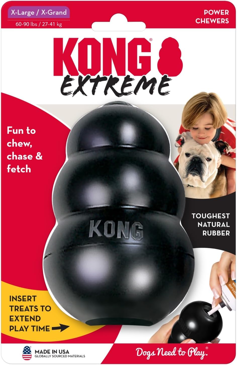 Extreme Dog Toy, Durable Natural Rubber Chew, for Large Dogs