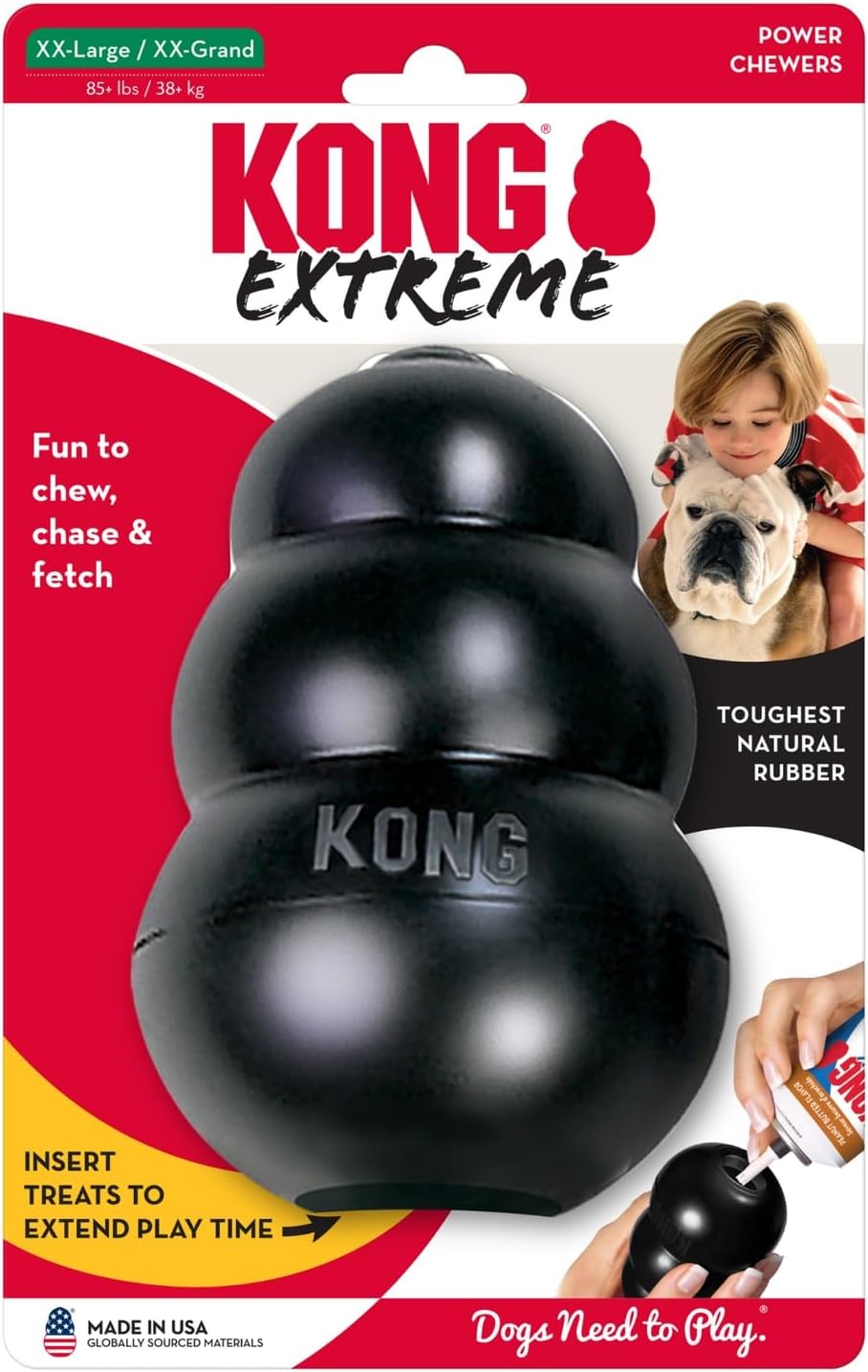 Extreme Dog Toy, Durable Natural Rubber Chew, for Large Dogs