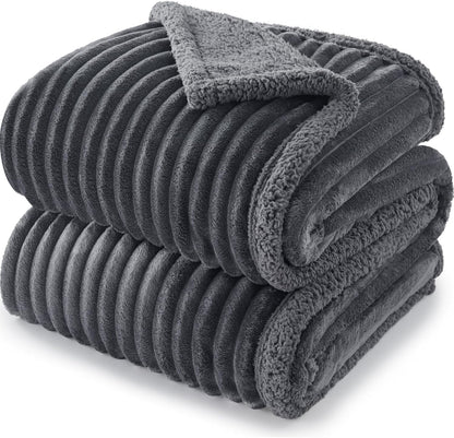 Waterproof Dog Blanket for Large Dogs, Washable Soft Puppy Cat Blanket Flannel Cotton Velour for Sofa Couch Protector, Comfort & Security Reversible Bed Protection for Pet, 50"X60", Gray