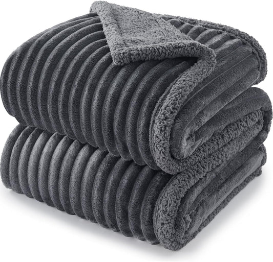 Waterproof Dog Blanket for Large Dogs, Washable Soft Puppy Cat Blanket Flannel Cotton Velour for Sofa Couch Protector, Comfort & Security Reversible Bed Protection for Pet, 50"X60", Gray