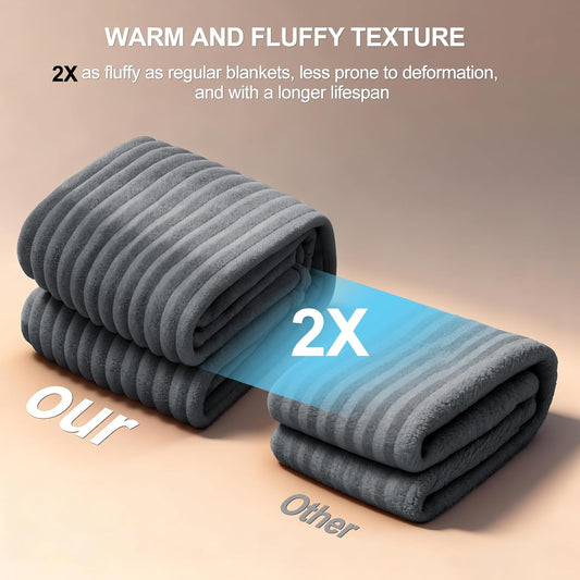 Waterproof Dog Blanket for Large Dogs, Washable Soft Puppy Cat Blanket Flannel Cotton Velour for Sofa Couch Protector, Comfort & Security Reversible Bed Protection for Pet, 50"X60", Gray