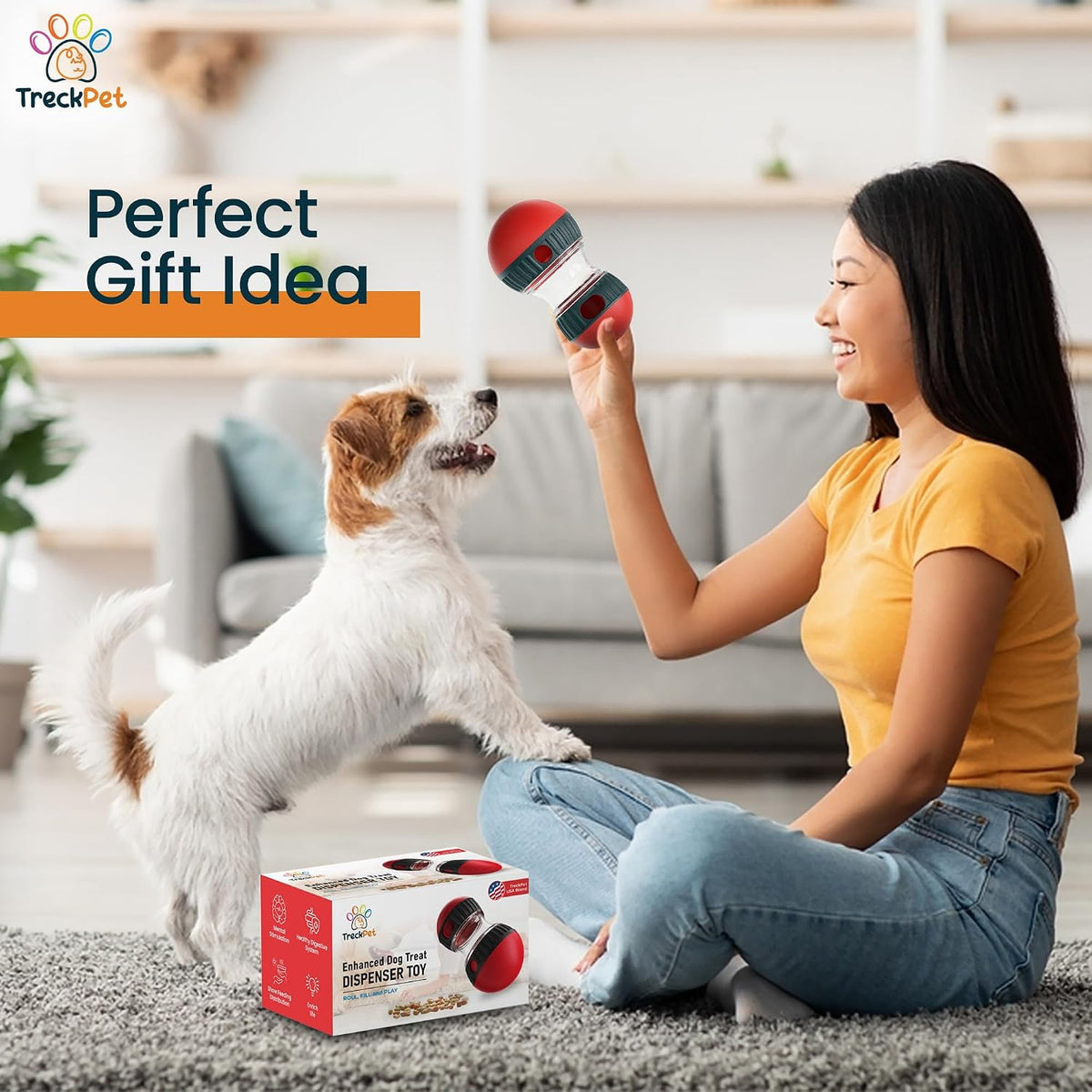 Dog Treat Dispenser Toy interactive-Treat puzzle toys for dogs mental stimulation-puzzle feeder dog & cognitive toys for dogs–Durable stimulating dog toys for Boredom-Limited Treat Dispensing Dog Toys