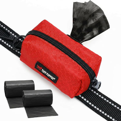 Dog Poop Bag Holder | Works with Any Dog Leash | Zippered Waste Bag Dispenser | Waterproof with Rust-Proof Clip | Convenient Lightweight Design | Includes 2 Rolls of Leak-Proof Bags