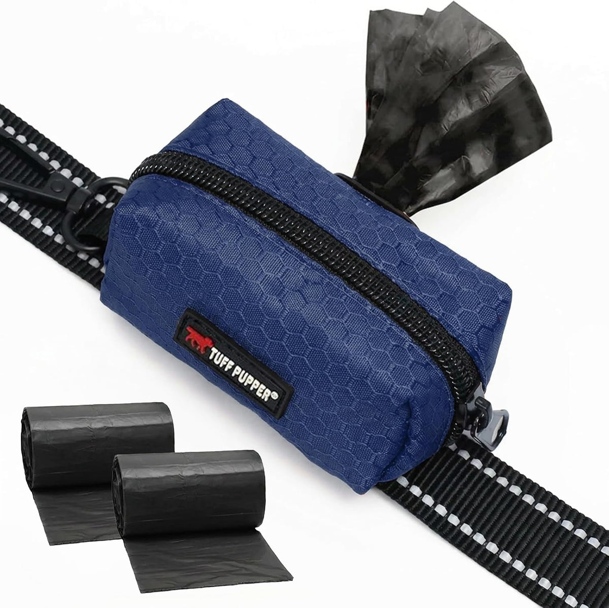 Dog Poop Bag Holder | Works with Any Dog Leash | Zippered Waste Bag Dispenser | Waterproof with Rust-Proof Clip | Convenient Lightweight Design | Includes 2 Rolls of Leak-Proof Bags
