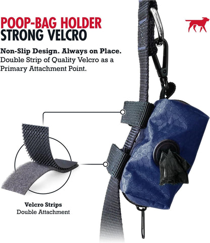 Dog Poop Bag Holder | Works with Any Dog Leash | Zippered Waste Bag Dispenser | Waterproof with Rust-Proof Clip | Convenient Lightweight Design | Includes 2 Rolls of Leak-Proof Bags