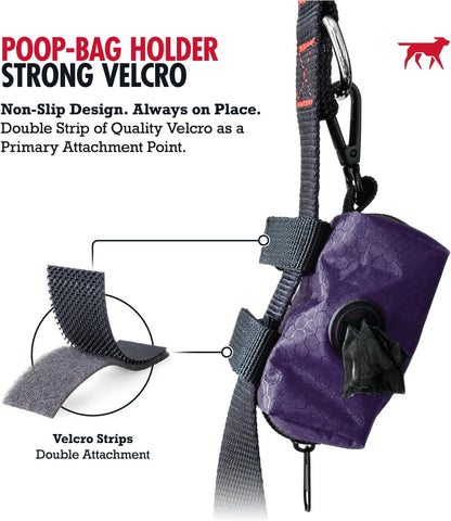 Dog Poop Bag Holder | Works with Any Dog Leash | Zippered Waste Bag Dispenser | Waterproof with Rust-Proof Clip | Convenient Lightweight Design | Includes 2 Rolls of Leak-Proof Bags