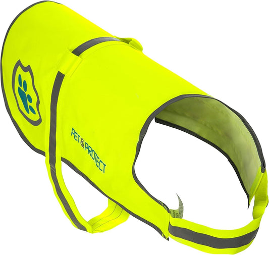 Reflective Dog Coat for Safety – Ideal Dog Vest for High-Visibility When Walking, Jogging or Training – Sizes to Fit Small, Medium, Large Breeds 16-130 lbs (Large) Neon Yellow