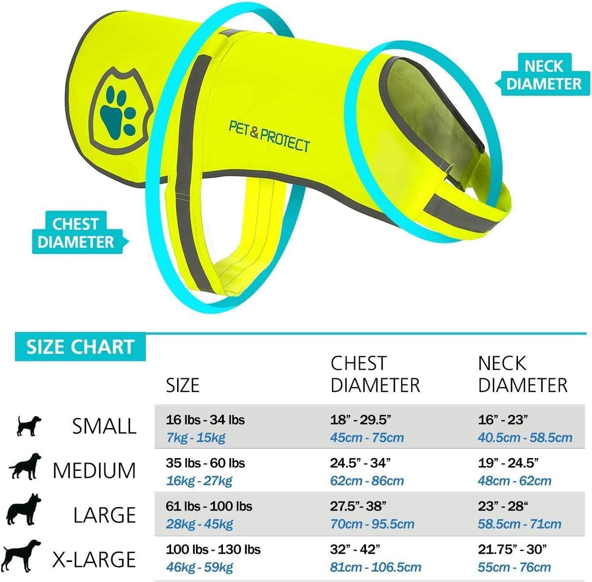 Reflective Dog Coat for Safety – Ideal Dog Vest for High-Visibility When Walking, Jogging or Training – Sizes to Fit Small, Medium, Large Breeds 16-130 lbs (Large) Neon Yellow