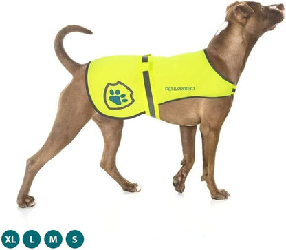 Reflective Dog Coat for Safety – Ideal Dog Vest for High-Visibility When Walking, Jogging or Training – Sizes to Fit Small, Medium, Large Breeds 16-130 lbs (Large) Neon Yellow
