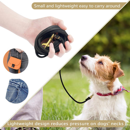 Leather Dog Leash 6 ft x 1/4 inch,Thin and Lightweight Leather Leashes for Small Dogs,Leather Cat Leashes for Small Cats,Soft Genuine Leather Dog Training Leashes for Petite Dogs Brown