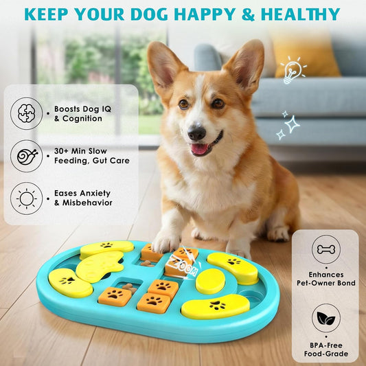 Dog Puzzle Toy, Interactive Treat Dispensing Toys, Blue