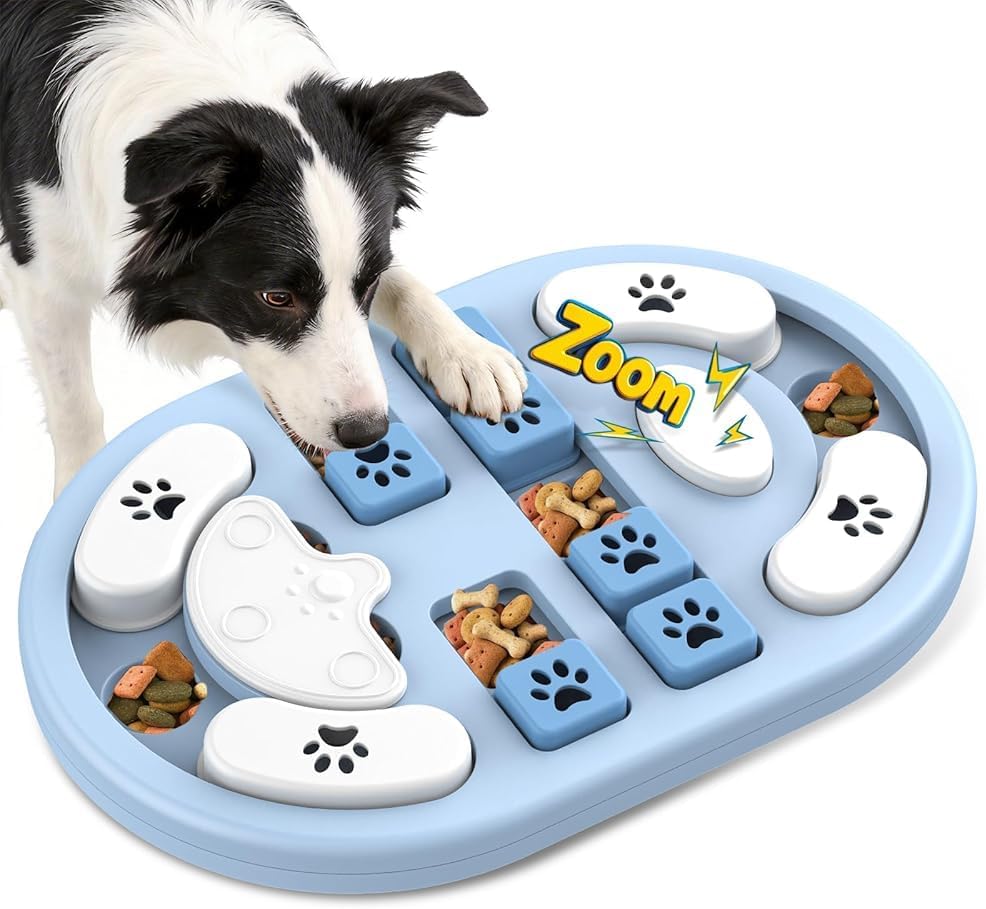 Dog Puzzle Toy, Interactive Treat Dispensing Toys, Blue