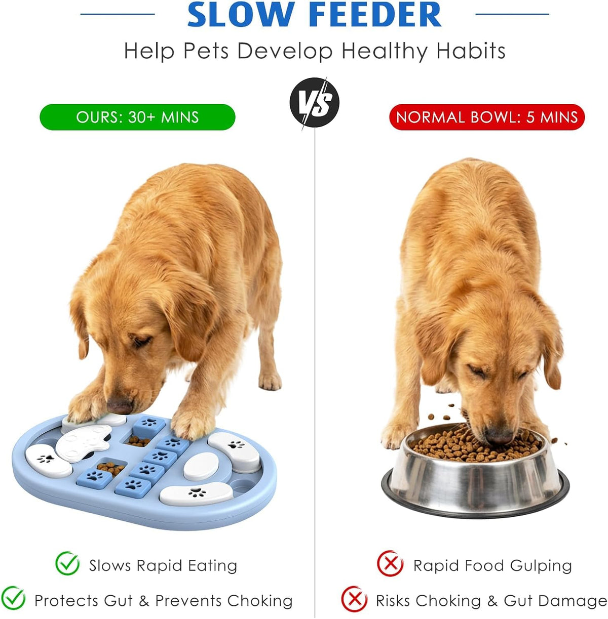 Dog Puzzle Toy, Interactive Treat Dispensing Toys, Blue
