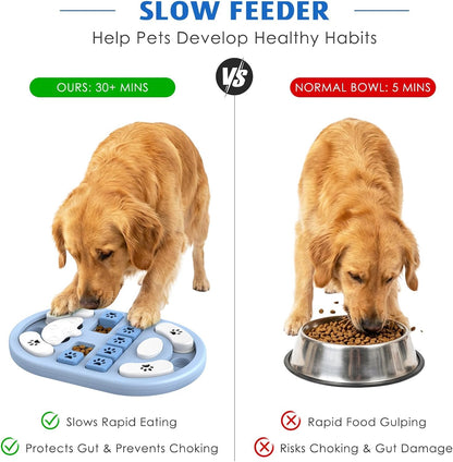 Dog Puzzle Toy, Interactive Treat Dispensing Toys, Blue