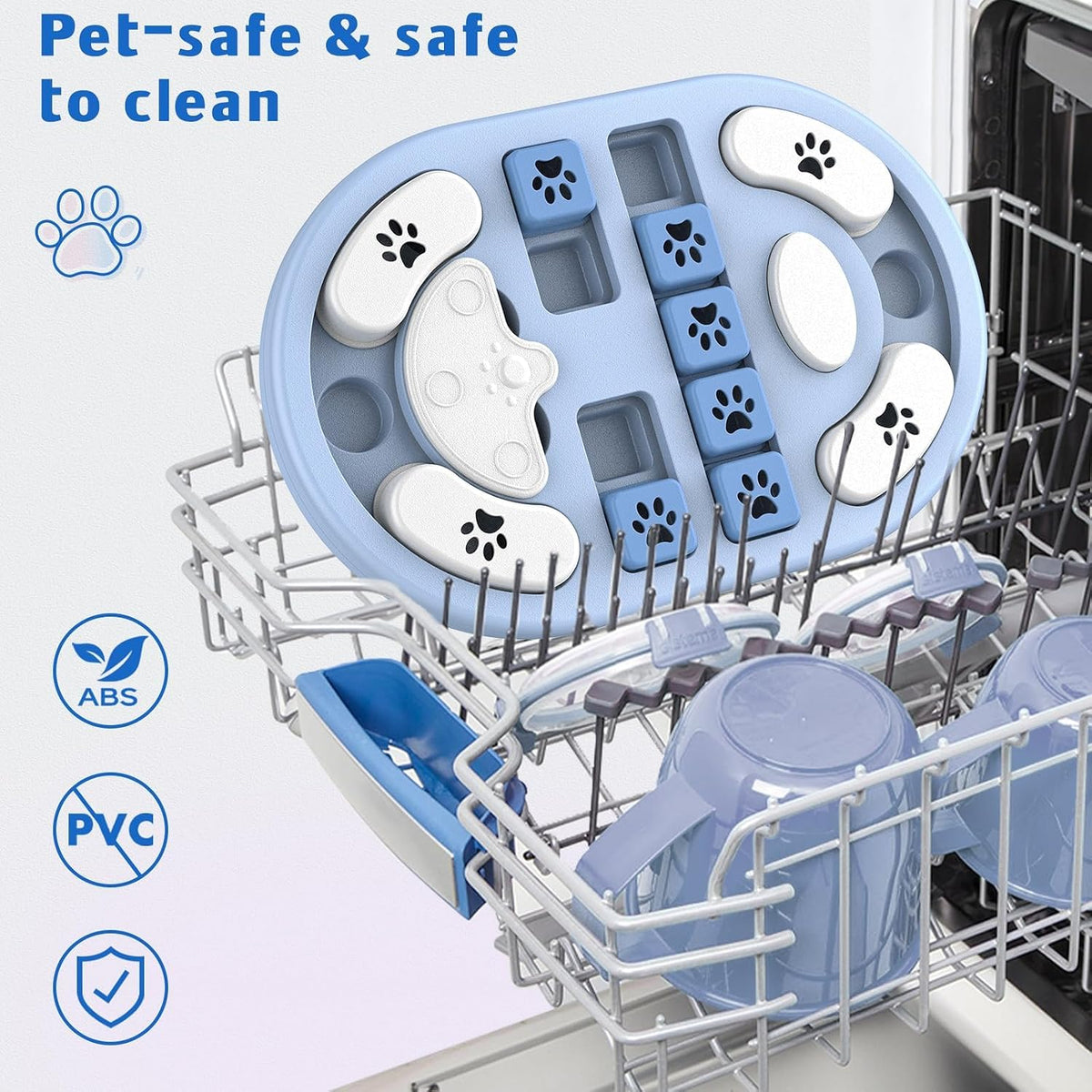 Dog Puzzle Toy, Interactive Treat Dispensing Toys, Blue