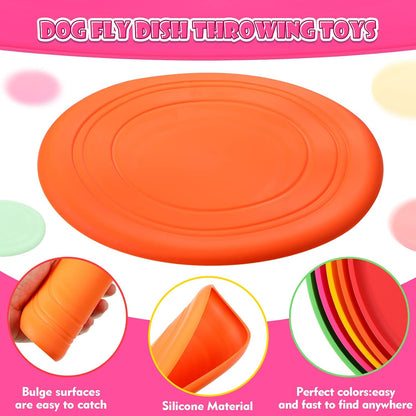 15 Pack Dog Flying Disc, Soft Silicone Puppy Flyer Toy, Small Medium