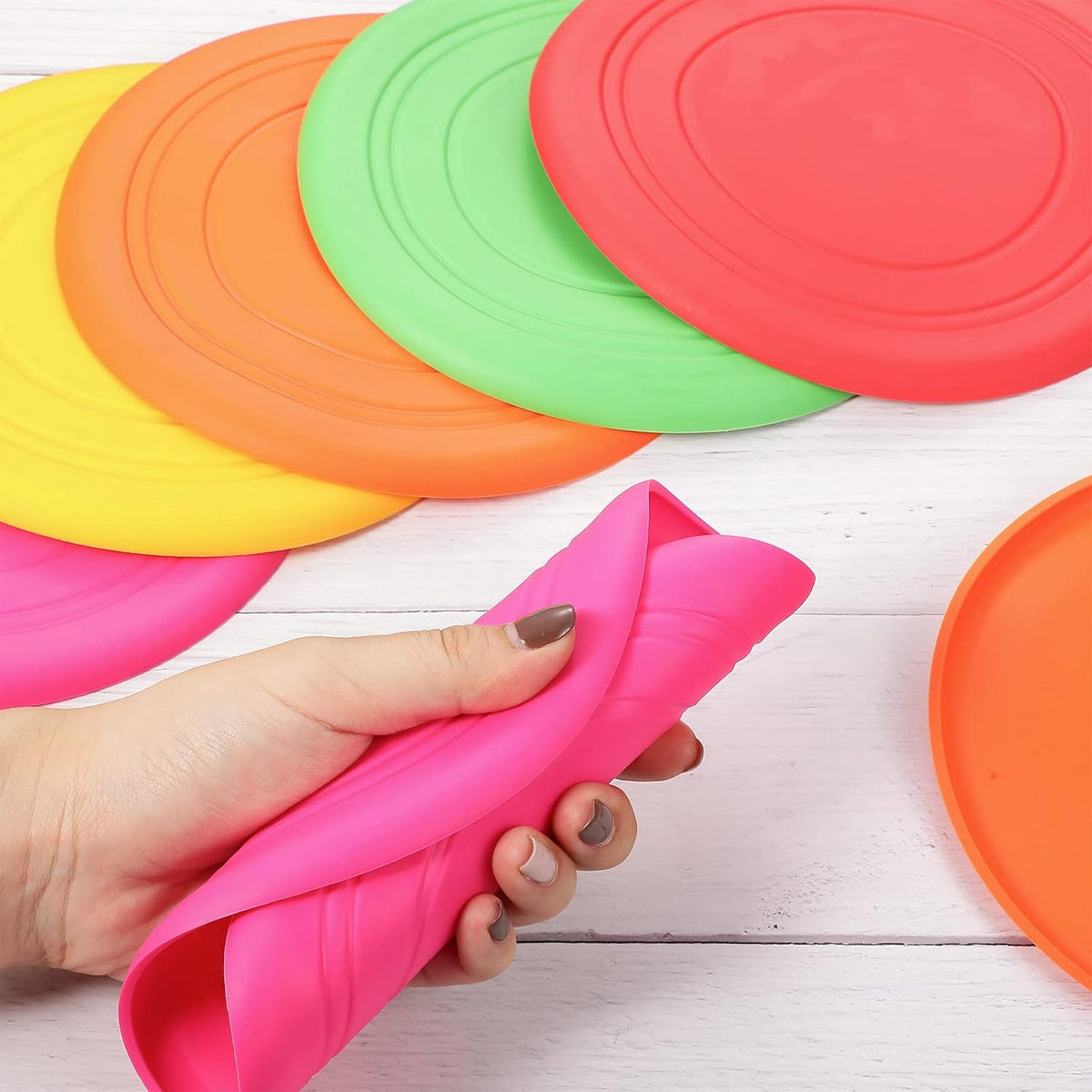 15 Pack Dog Flying Disc, Soft Silicone Puppy Flyer Toy, Small Medium