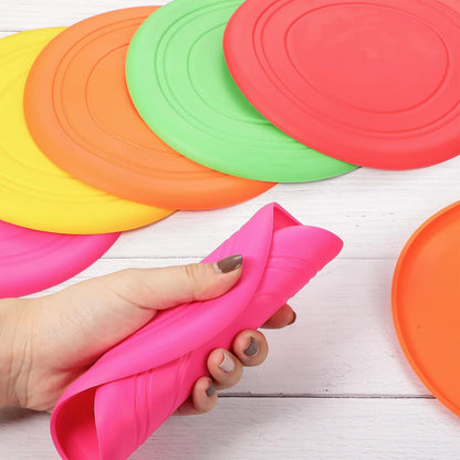 15 Pack Dog Flying Disc, Soft Silicone Puppy Flyer Toy, Small Medium