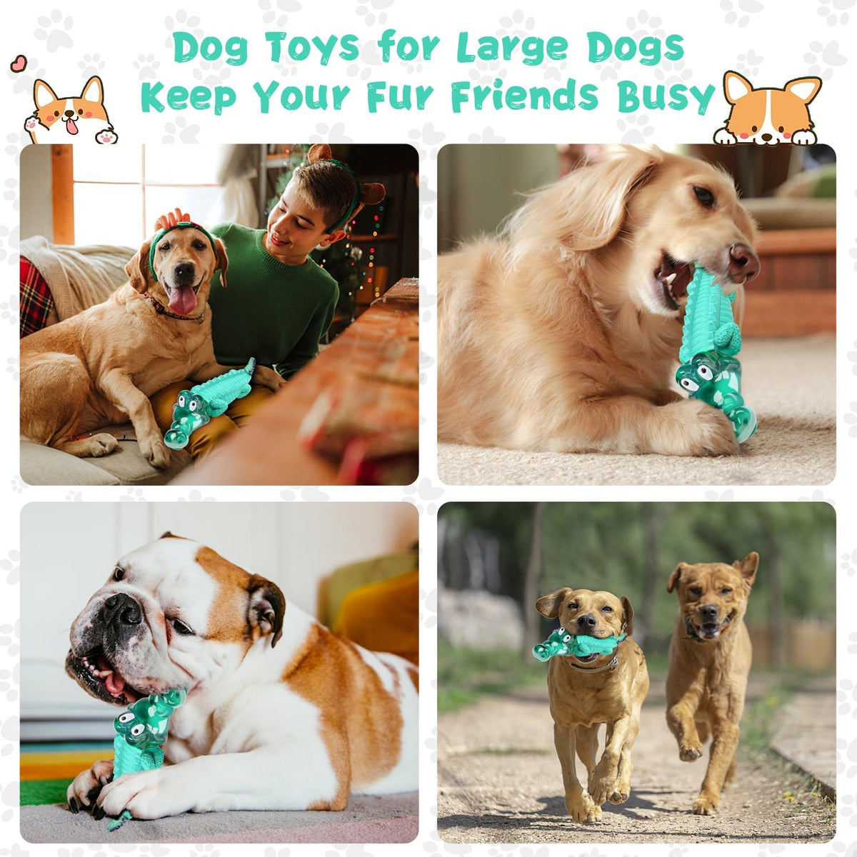 Alligator Dog Toys for Aggressive Chewers,Medium Large Breed Dogs