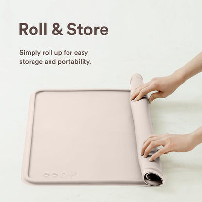 Pee Pad Tray Holder for Dogs - Fits Up to 22 x 22 in. Square Potty Training Pads No Spill Raised Lip High Edge Silicone Mat, Extra Thick and Non-Slip for Indoor Floor Protection (Small, Pink)