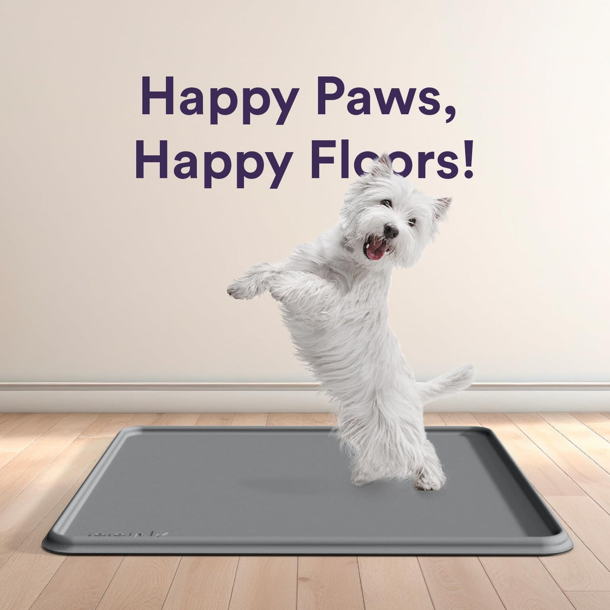 Pee Pad Tray Holder for Dogs - Fits Up to 22 x 22 in. Square Potty Training Pads No Spill Raised Lip High Edge Silicone Mat, Extra Thick and Non-Slip for Indoor Floor Protection (Small, Pink)