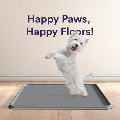 Pee Pad Tray Holder for Dogs - Fits Up to 22 x 22 in. Square Potty Training Pads No Spill Raised Lip High Edge Silicone Mat, Extra Thick and Non-Slip for Indoor Floor Protection (Small, Pink)