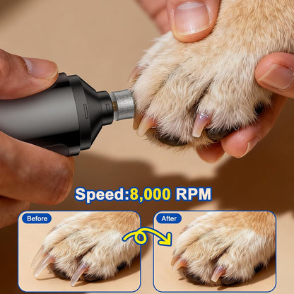 Dog Nail Grinder, Quiet and Low-Vibration Dog Nail Trimmers for Large Dogs, Medium, Small Dogs Cats Pets, Upgrade Professional Electric Pet Paws Toenail Grooming Tool Black