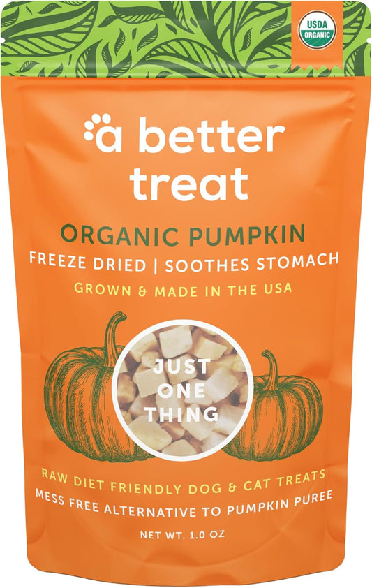 – Freeze Dried Organic Pumpkin Dog and Cat Treats, Organic, Single Ingredient | Natural, Healthy, Diabetic Friendly | Made in The USA