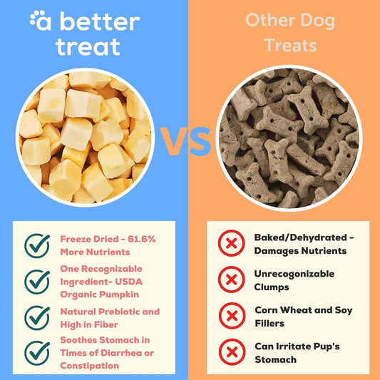 – Freeze Dried Organic Pumpkin Dog and Cat Treats, Organic, Single Ingredient | Natural, Healthy, Diabetic Friendly | Made in The USA