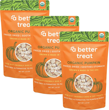 – Freeze Dried Organic Pumpkin Dog and Cat Treats, Organic, Single Ingredient | Natural, Healthy, Diabetic Friendly | Made in The USA