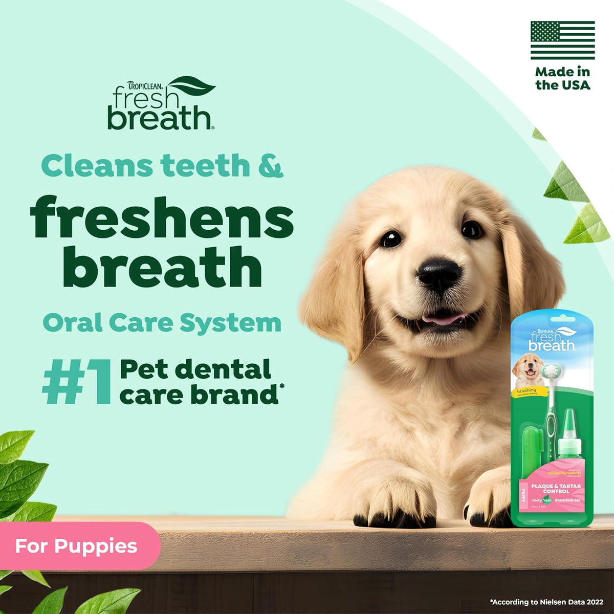 Fresh Breath Toothbrush and Toothpaste Kit for Puppies, Teeth Cleaning Kit to Prevent Plaque & Tartar, Breath Freshener, Dog Dental Care