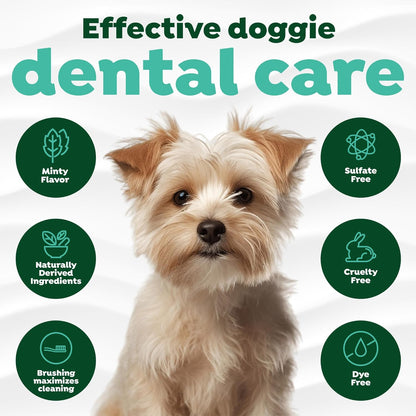 Fresh Breath Toothbrush and Toothpaste Kit for Puppies, Teeth Cleaning Kit to Prevent Plaque & Tartar, Breath Freshener, Dog Dental Care